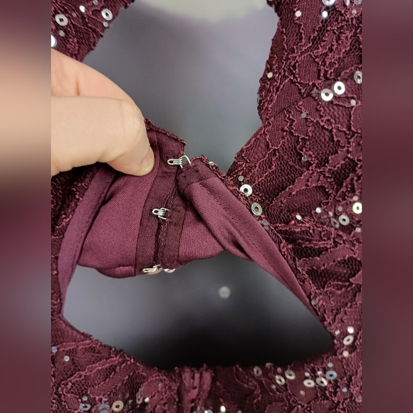 SPEECHLESS Barbiecore Plum Sequin Lace Sleeveless Party Dress(#51) - Picture 10 of 15